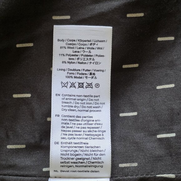 & Sons Heavy Wool Blend Peacoat Mens M Military Green Elbow Patches Storm Collar - Picture 12 of 16